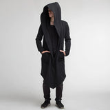 Long Hooded Cardigan With Pockets