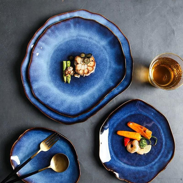 Oceanic Blue Dinner Plates 4-Piece Set